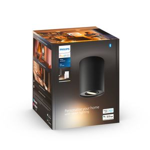 Philips Lighting Hue LED-plafondspots 871951433844900 Hue White Amb. Pillar Spot 1 flg. schwarz 350lm inkl. Dimmschalter GU10 5 W