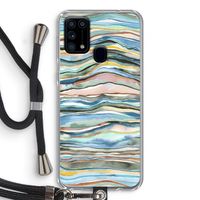 Watercolor Agate: Samsung Galaxy M31 Transparant Hoesje met koord