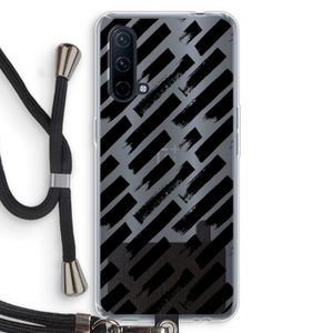 Zwarte vegen: OnePlus Nord CE 5G Transparant Hoesje met koord