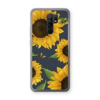 Sunflower and bees: Xiaomi Redmi 9 Transparant Hoesje