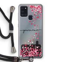 Hartjes en kusjes: Samsung Galaxy A21s Transparant Hoesje met koord