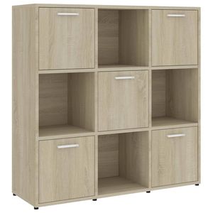 The Living Store Boekenkast - Sonoma eiken - 90 x 30 x 90 cm - 9 vakken