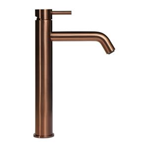 Wastafelkraan Blue Label Brondby XL | Opbouw | Mengkraan | Hoog model | 1-hendel | Rond | Geborsteld brons