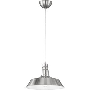LED Hanglamp - Hangverlichting - Trion Wulo - E27 Fitting - Rond - Mat Nikkel - Aluminium