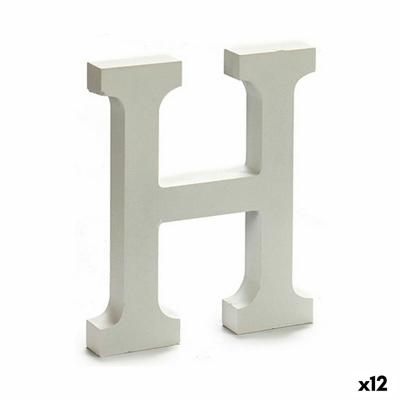 Brief H Hout Wit (1,8 x 21 x 17 cm) (12 Stuks)