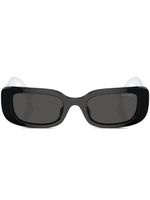 Miu Miu Eyewear lunettes de soleil rectangulaires à logo imprimé - Noir