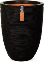 Capi nature elegant laag rib nl kunststof bloempot 46x58 cm zwart