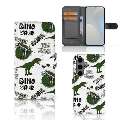 Telefoonhoesje | Met pasjeshouder | voor Samsung Galaxy S25 Dinosaurus