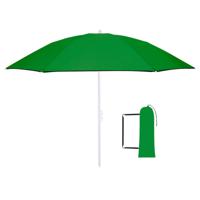 Strand Parasol Vibe - D160 cm - groen - opvouwbaar - verstelbare hoogte - met opbergtas