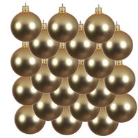 18x Glazen kerstballen mat goud 8 cm kerstboom versiering/decoratie   -