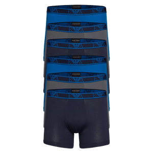 Emporio Armani 6-pack boxershorts blauw/antraciet/oltrem Emporio Armani 6-pack boxershorts blauw/antraciet/oltrem
