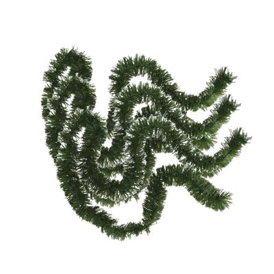 Kerstslinger - 3x stuks - glitter groen - folie - 180 x 7 cm - kerstboom versiering/guirlandes