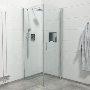 Saniclass Neptune Douchecabine - 1 draaideur - Zijwand - 80x80x200cm - 6mm veiligheidsglas - anti kalk - chroom SKII1221-80-C