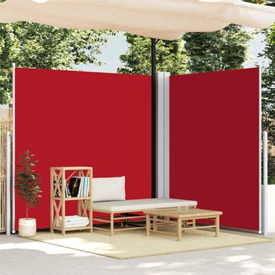 Windscherm uittrekbaar 220x600 cm rood