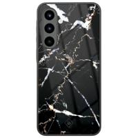 Samsung Galaxy A57 glazen hardcase - Marmer zwart