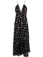 Stella McCartney robe longue en soie à fleurs - Noir