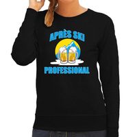 Apres-ski professional sweater / trui Wintersport zwart voor dames - thumbnail