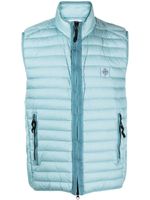 Stone Island gilet matelassé à patch Compass - Bleu - thumbnail