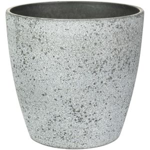 Ter Steege Bloempot/plantenpot - buiten - betongrijs - D13/H12 cm - kunststof/steenmix   -