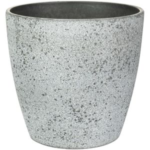 Ter Steege Bloempot/plantenpot - buiten - betongrijs - D13/H12 cm - kunststof/steenmix