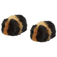 Nature Planet 2x stuks pluche knuffel cavia 13 cm zwart/bruin - Knuffel huisdieren