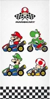 Mario strandlaken mariokart wit 70 x 140 cm - katoen