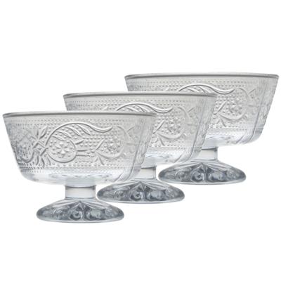 Cosy & Trendy IJs/Sorbet coupes op voet - gedecoreerd gals - 6x stuks - 10 x 7 cm - schaaltjes