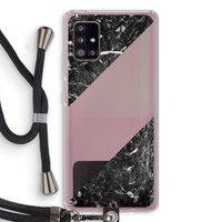 Zwart marmer: Samsung Galaxy A51 5G Transparant Hoesje met koord