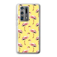 Flamingo's geel: Huawei P40 Pro Plus Transparant Hoesje