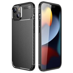 Beetle Carbon Fiber iPhone 14 Plus Case - Zwart