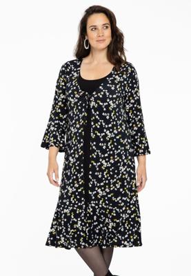 Yoek Cardigan met ruches DAISY | Zwart | Maat 54/56
