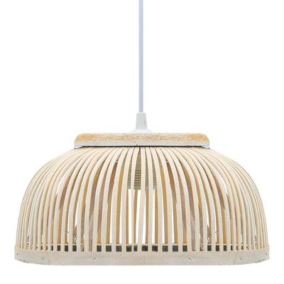 vidaXL Hanglamp halfrond 40 W E27 34x14,5 cm bamboe