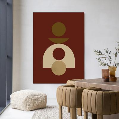 Urban Cotton Wandkleed 'Forma 4 Red' 110 x 145cm in Frame - black