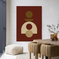 Urban Cotton Wandkleed 'Forma 4 Red' 110 x 145cm in Frame - black