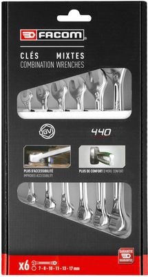 Facom Ring steeksleutelset 6-delig - 440.J6PB - 440.J6PB