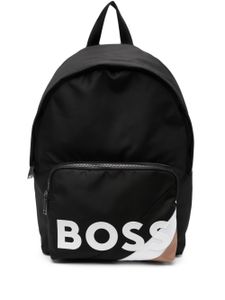 BOSS logo-print zip-up backpack - Noir