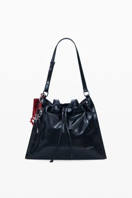 Glanzende middelgrote rugzak - BLACK - U