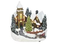 Kerstscene met bewegende kerstboom LED 19 cm excl. batterijen - Hit