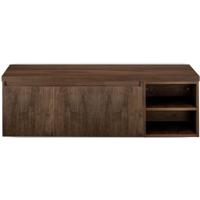 Frozen 3D Badmeubelset 140 cm - Greeplijst in Kleur - Wastafel Regaalkast met Bovenblad Dark Oak