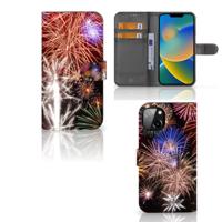 iPhone 14 Plus | Wallet Case | met Pasjes | Vuurwerk