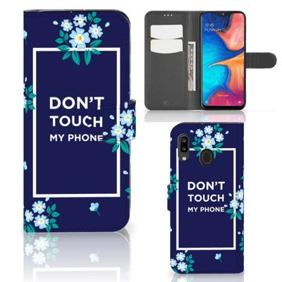 Samsung Galaxy A30 Portemonnee Hoesje Flowers Blue DTMP Samsung Galaxy A30 Portemonnee Hoesje Flowers Blue DTMP