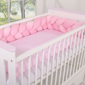 Gevlochten Box/Bedbumper Roze