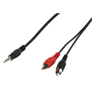 Stereo minijack naar 2x tulp basic kabel [diverse lengtes]