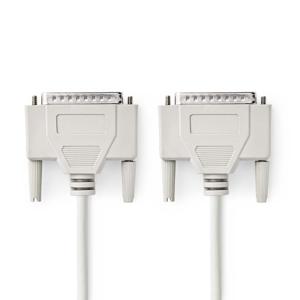 Nedis Seriële Kabel | D-SUB 25-Pins Male | D-SUB 25-Pins Male | Vernikkeld | 2.00 m | Rond | PVC | Ivoor | Label - CCGL52100IV20