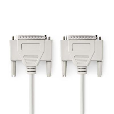 Nedis Seriële Kabel | D-SUB 25-Pins Male | D-SUB 25-Pins Male | Vernikkeld | 2.00 m | Rond | PVC | Ivoor | Label - CCGL52100IV20