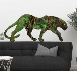 Muursticker panter jungle print