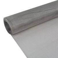 VidaXL Gaas 100x1000 cm roestvrij staal zilverkleurig - thumbnail