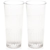 Onbreekbaar bierglas - 2x stuks - ribbel - transparant - kunststof - 30 cl/300 ml
