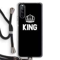 King zwart: Sony Sony Xperia 10 III Transparant Hoesje met koord
