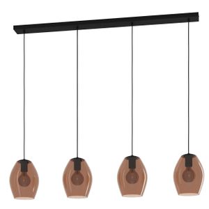 Hanglamp Estanys  1 black brown 4 lichts